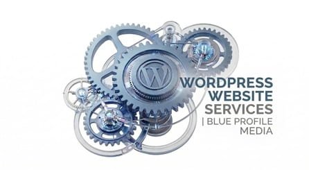 WordPress Website Services — Interlocking crystalline gear system representing specialized, engineered web solutions by Blue Profile Media.